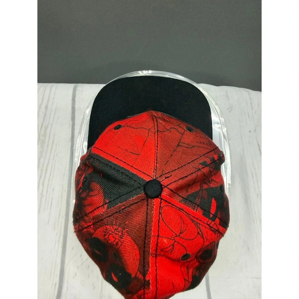 Marvel Deadpool Hat Mens Red Black‎ Graphic Snapback OSFM